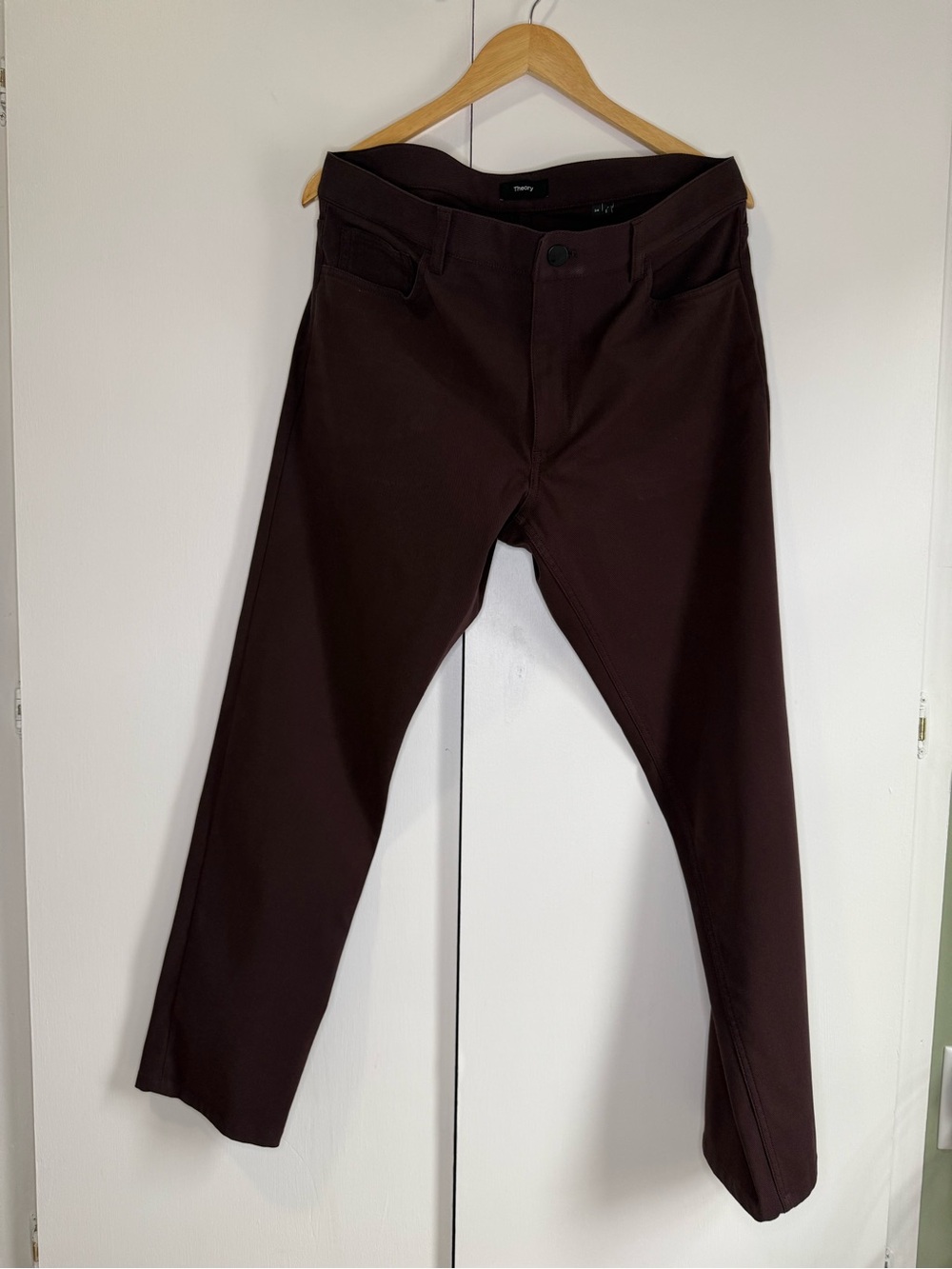 Theory Men's Dark Brown Stretch Chinos